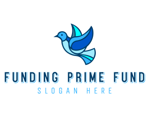 Blue Mosaic Bird logo design