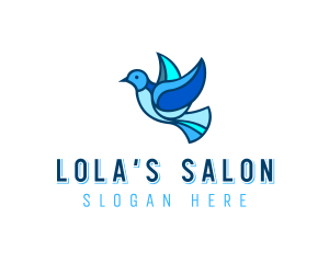 Blue Mosaic Bird logo design