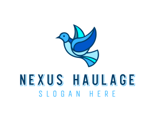 Blue Mosaic Bird logo design