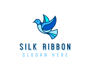 Blue Mosaic Bird logo design