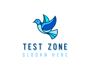 Blue Mosaic Bird logo design