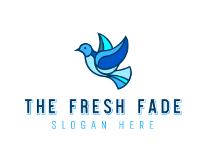 Blue Mosaic Bird logo design