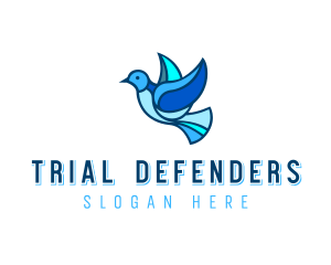 Blue Mosaic Bird logo design