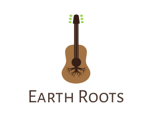 Leaf Roots Guitar logo design