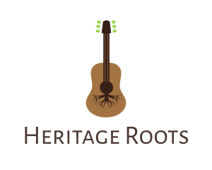 Leaf Roots Guitar logo design