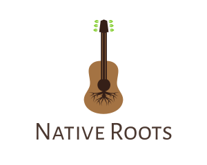 Leaf Roots Guitar logo design