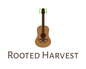 Leaf Roots Guitar logo design