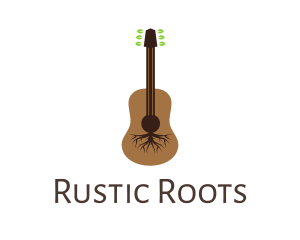 Leaf Roots Guitar logo design