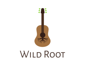 Leaf Roots Guitar logo design