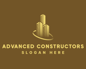 Skyscraper Building Construction logo design