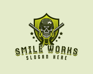 Military Skull Gun Logo