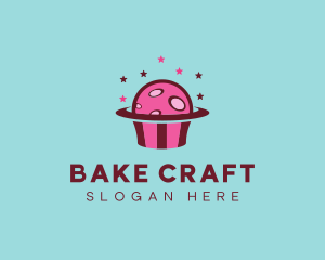 Space Cupcake Muffin logo design