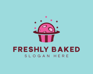 Space Cupcake Muffin logo design