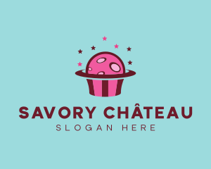 Space Cupcake Muffin logo design