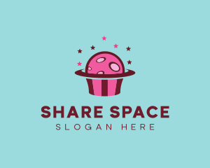 Space Cupcake Muffin logo design