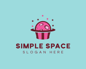 Space Cupcake Muffin logo design