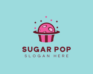 Space Cupcake Muffin logo design