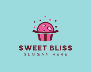 Space Cupcake Muffin logo design