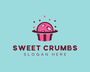 Space Cupcake Muffin logo design