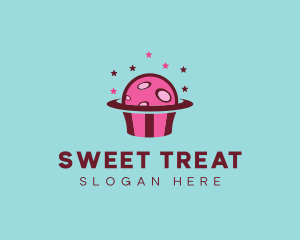 Space Cupcake Muffin logo design