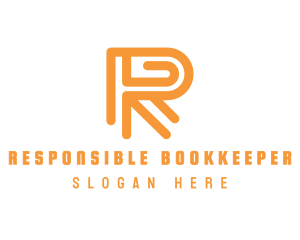 Modern Stripe Stroke Letter R logo design