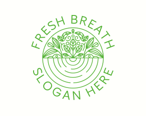 Organic Leaf Emblem logo design