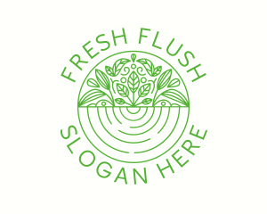 Organic Leaf Emblem logo design