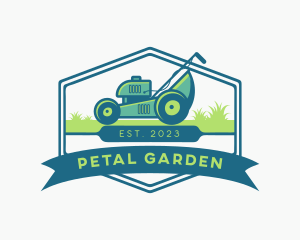 Lawn Mower Landscaping Machine logo design