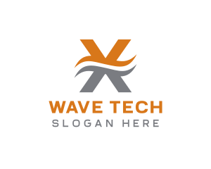 Air Wave Letter X logo