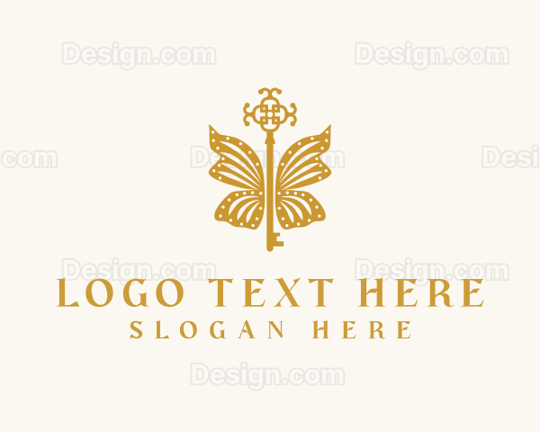 Golden Butterfly Wing Key Logo