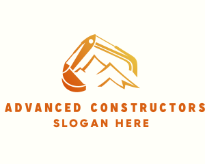 Mountain Mining Excavator logo design