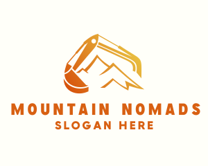 Mountain Mining Excavator logo design