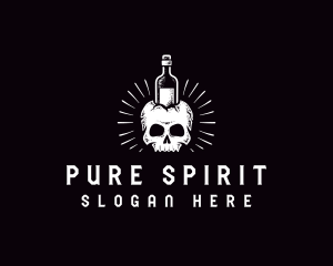 Skull Wine Bottle logo