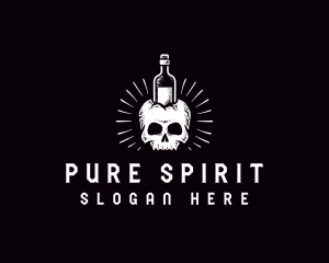 Skull Wine Bottle logo design