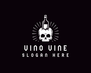 Skull Wine Bottle logo