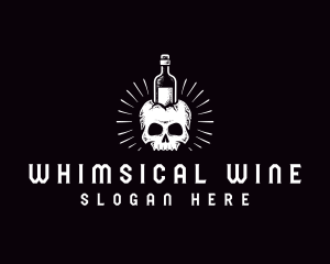 Skull Wine Bottle logo design