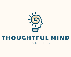 Human Light Bulb Mental logo design