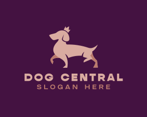 Crown Dog Puppy logo design