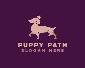 Crown Dog Puppy logo design