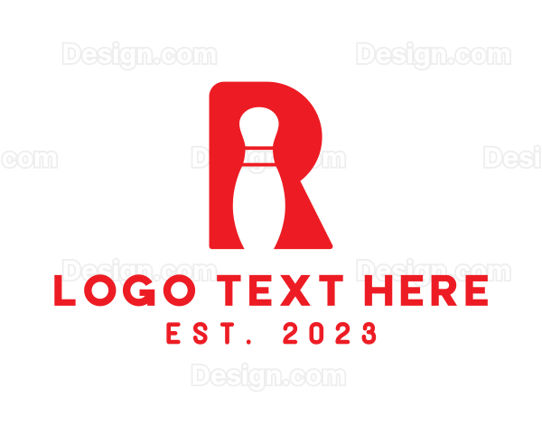 Red R Bowling Pin Logo