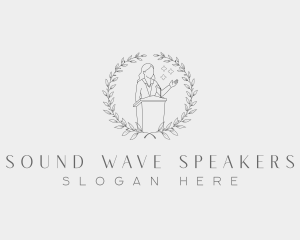 Female Speaker Wreath logo design