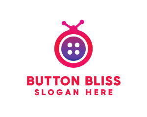 Bug Insect Button logo design