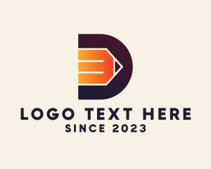 Gradient Pencil Letter D  logo