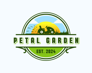 Lawn Mower Grass logo design