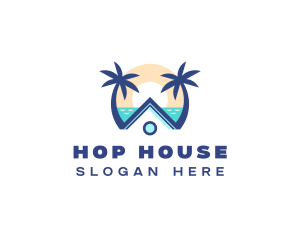 Beach House Vacation logo design