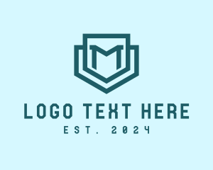Shield - Shield Letter M logo design