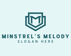 Shield Letter M logo design