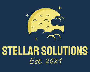 Yellow Moon Clouds logo design