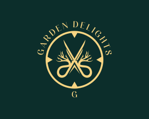 Plant Scissor Gardener  logo design