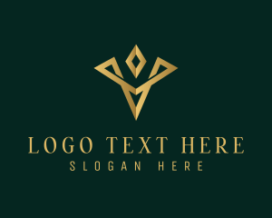 Luxury Diamond Letter V logo